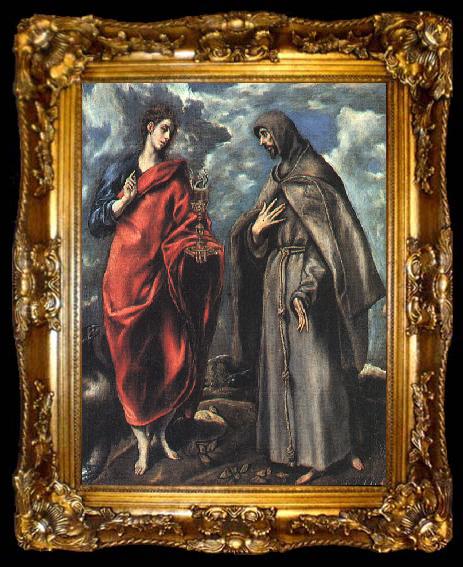 framed  El Greco Saints John the Evangelist and Francis, ta009-2